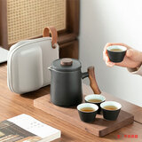 几物森林 旅行茶具一壶四杯户外便携功夫茶具套装快客杯 简易陶瓷泡茶杯
