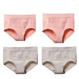 雀喜美内裤日系蜂巢女士内裤三角裤收腹中腰提臀内裤无缝棉质纯棉裆透气 两粉+两灰
