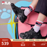 FILA 斐乐猫爪鞋4代女鞋老爹鞋情侣运动鞋复古时尚休闲鞋网面透气 【女款】黑-BK 35.5