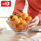 青苹果新年礼物水晶系列玻璃果盘大号轻奢家用客厅婚庆装饰9.4英寸