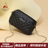 稻草人（MEXICAN）包包女包小方包简约潮流百搭小巧女士单肩斜挎包生日礼物送女友 黑色