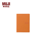 MUJIPVC封面月周记笔记本/2024年12月开始 2025手账本计划本记事本日程本本 88张/橙色/A6