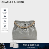 CHARLES&KEITH子母链条大容量流浪包托特包单肩斜挎包女包生日礼物CK2-40671449 【L号】Grey灰色 L