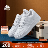 KAPPA卡帕男鞋板鞋男冬季新款厚底小白鞋子男百搭休闲鞋情侣跑步运动鞋 鹭羽白 39