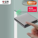 公牛（BULL）无线遥控开关 一位随意贴 免布线开关 遥控家用开关 Q134 灰色