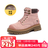 骆驼（CAMEL）【山丘】经典大黄靴户外工装马丁靴 L23W076065M 粉色（毛里） 36
