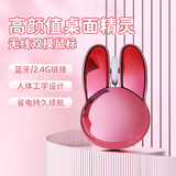 联想生态品牌异能者 无线鼠标 双模2.4G蓝牙 可爱兔子女生 轻音办公家用 笔记本台式通用 鎏金玫瑰N520