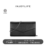 INJOYLIFE休闲百搭通勤女包小方包斜挎包时尚单肩包链条包迷你小挎包 黑色