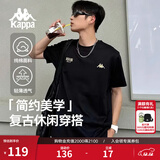卡帕（Kappa）背靠背运动男士t恤短袖2025新款纯棉夏跑步上衣女款潮K0D32TD21V 黑色990【高级显白丨舒适透气】 L