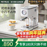 柏翠（petrus）意式咖啡机半自动家用办公室小型浓缩一体机强劲蒸汽打奶泡PE3366A 圣诞礼物 白色单机