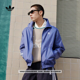 adidas休闲简约三条纹梭织立领夹克外套男装秋季阿迪达斯三叶草   深蓝(推荐选大一码)   2XL