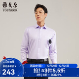 雅戈尔（YOUNGOR）长袖衬衫男DP免烫衬衫纯棉面料抗皱易打理新品 GLDP10171LJA粉紫色 41