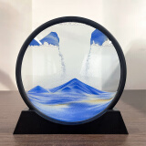 佰摆饰 流沙画摆件解压沙漏生日礼物办公室客厅桌面装饰品摆件工艺品 流沙画12寸-蓝色