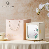 VLANDO2026新款复古首饰盒收纳盒带镜礼盒装高档轻奢结婚礼物送新人实用