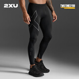 2XU Light Speed系列健身裤男 MCS梯度压缩裤专业训练高弹速干紧身裤 黑/黑反光 2XL