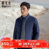 雅戈尔（YOUNGOR）羽绒服男立领短款羽绒服保暖御寒商务休闲男士上衣外套 VRYS439989FQA藏青色 L 175/96A