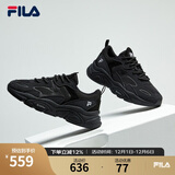 FILA【男女同款】斐乐情侣跑步鞋复古老爹鞋火星鞋潮流时尚舒适老爹鞋 女-黑-BK 36