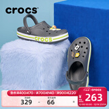 卡骆驰（CROCS）洞洞鞋贝雅卡骆班轻便耐磨一脚蹬休闲鞋|205089 石板灰/青柠绿-0GX 41 /42(260mm)