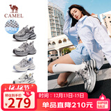骆驼（CAMEL）银月户外复古老爹鞋厚底休闲鞋 L24A255753W 灰/枪/黑(透网) 37