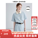 法式茶歇连衣裙女2025年夏款高级感气质显瘦赫本风长裙 baby蓝（长款升级版） XL