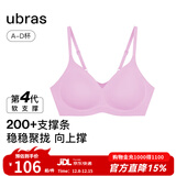 ubras[虞书欣同款]夹心软支撑光面小胸聚拢女无痕内衣隐形无钢圈文胸罩 【背勾款】胭脂黛色 S 70A/70B