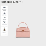 CHARLES&KEITH鳄鱼纹凯莉包手提斜挎婚包包女包生日礼物圣诞礼物CK2-50270880-1 粉红色Pink S