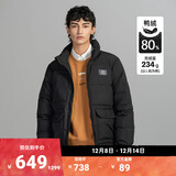 万斯范斯官方 男女情侣羽绒夹克外套个性高街 黑色 2XL 含绒量：262g