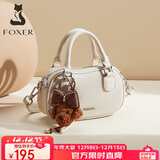 金狐狸（FOXER）女士包包女包大容量保龄球包单肩包斜挎包手提包圣诞节礼物送女友