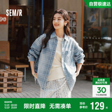 森马（Semir）森柔牛仔|商场同款牛仔衬衫女oversize春季2025衬衣103125105002