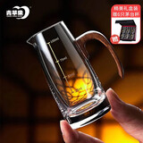 青苹果白酒杯分酒器礼盒装 水晶玻璃二两杯胡桃木新中式醒酒器新年礼物