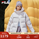 斐乐FILA情侣连帽羽绒服女2025冬连帽RGB多彩羽绒防风防泼水外套男 云菇白-WT L 175/96A/L