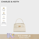 CHARLES&KEITH鳄鱼纹凯莉包手提斜挎婚包包女包生日礼物新年礼物CK2-50270880-1 Ivory象牙色 S