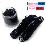 俏格格不伤发盒装儿童橡皮筋宝宝扎发头绳可爱小号发绳卡通公主发饰头饰 豆豆款黑色100根