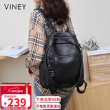 viney牛皮双肩包女大容量高颜值书包旅游轻便旅行包背包生日圣诞礼物
