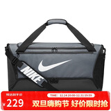 耐克NIKE中性单肩包桶包BRASILIA休闲包DH7710-068铁灰色大号