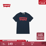 Levi's李维斯情侣美式宽松印花时尚简约舒适潮流纯棉圆领短袖T恤 藏青色 002A0-0002 M