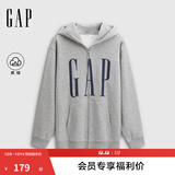 GAP男女装2025秋季新款logo印花抓绒宽松运动连帽衫卫衣786920 灰色 2XL (185/104A) 亚洲尺码