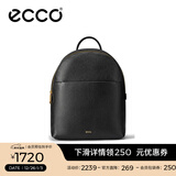 爱步（ECCO） 双肩包中号 轻奢牛皮大容量背包9107799 HL 黑色910779990000