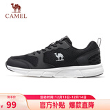 骆驼（CAMEL）网面透气跑步女鞋轻量健步运动鞋子 CD2223L6852 黑色 38