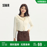 森马（Semir）外套女短款修身显瘦上衣秋装正肩连帽针织夹克通勤101524108005