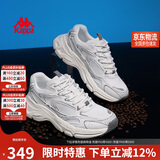 卡帕（Kappa）男鞋冬季网面运动鞋子男款厚底增高老爹鞋休闲跑步鞋 经典白 40