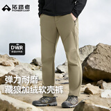 拓路者藏狼软壳裤男秋冬新款户外防刮耐磨徒步登山裤男士休闲加绒直筒裤