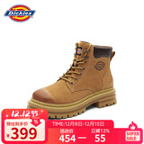 Dickies女士马丁靴高帮时尚情侣靴百搭工装靴女 土黄 男女款-38 