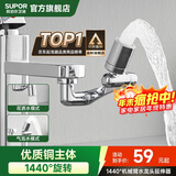 苏泊尔（SUPOR）1440°万向水龙头延伸器防溅水全铜万能接头加长厨房面盆洗手池S