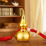 吉善堂全铜葫芦摆件开盖开口八卦葫芦工艺品挂件装饰品汽车大门平安挂饰 高6.5CM葫芦