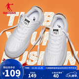 乔丹男鞋板鞋革面小白鞋女鞋空军一号厚底增高情侣休闲运动鞋本命年 男-白色【店长推荐】 41