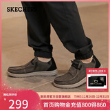 斯凯奇（Skechers）男鞋秋季一脚蹬帆布鞋商务通勤休闲软底板鞋66387