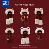 唐狮（TonLion）红色毛绒帽子围巾一体女冬季连帽保暖雷锋帽生日本命年新年礼物 红色小鹿