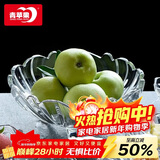 青苹果新年礼物果斗玻璃果盘欧式简约客厅婚庆节日零食彩盒装8.45英寸