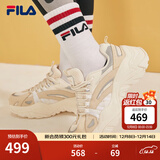 FILA斐乐SOFIA鱼刺鞋女鞋跑步鞋复古老爹鞋女增高鞋休闲鞋 奶白/米色-GA 37.5